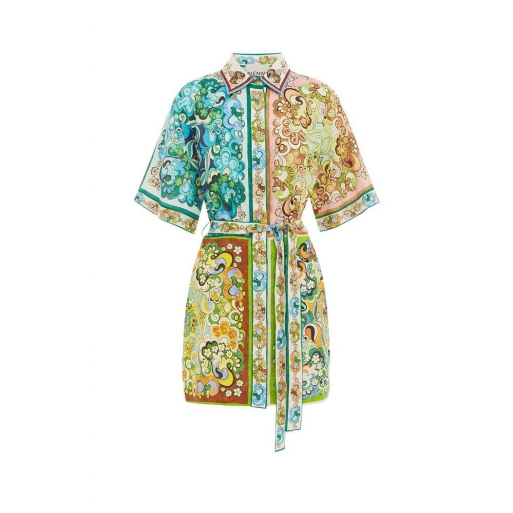 Alemais Multicolor Printed Shirt Dress with Belt